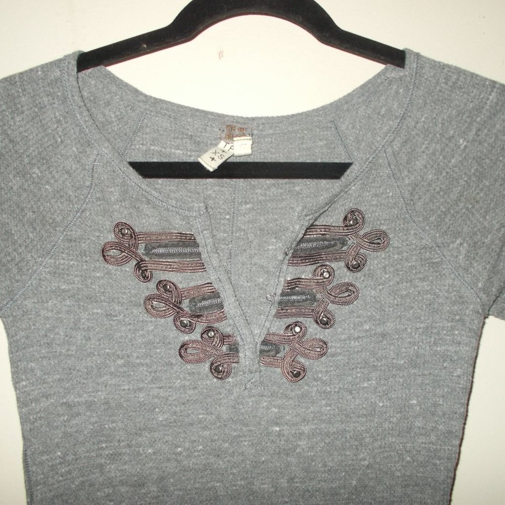 We The Free (Free People) Battalion Thermal Top Gray Size Extra Small - Picture 2 of 7